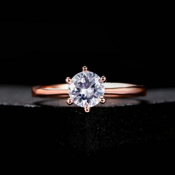 *NEW 18K Rose Gold 1CT Solitaire Diamond Ring - Picture 2 of 7